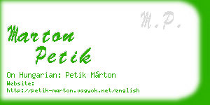 marton petik business card